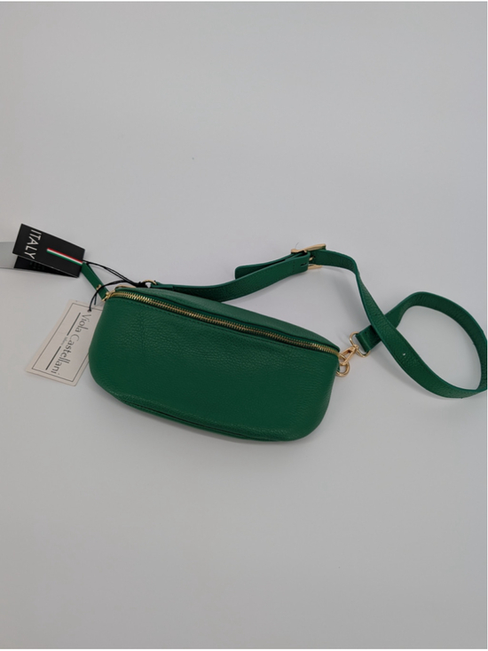 Viola Castellani Handbags - NWT Viola Castellani Green Italian Leather Belt Bag Fanny Pack Crossbody